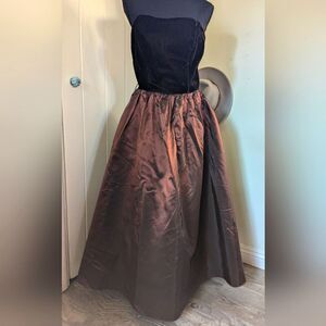 VTGa 70s 80s  11/12 Strapless Velvet Ball Gown Whimsigoth Fairycore Romantic